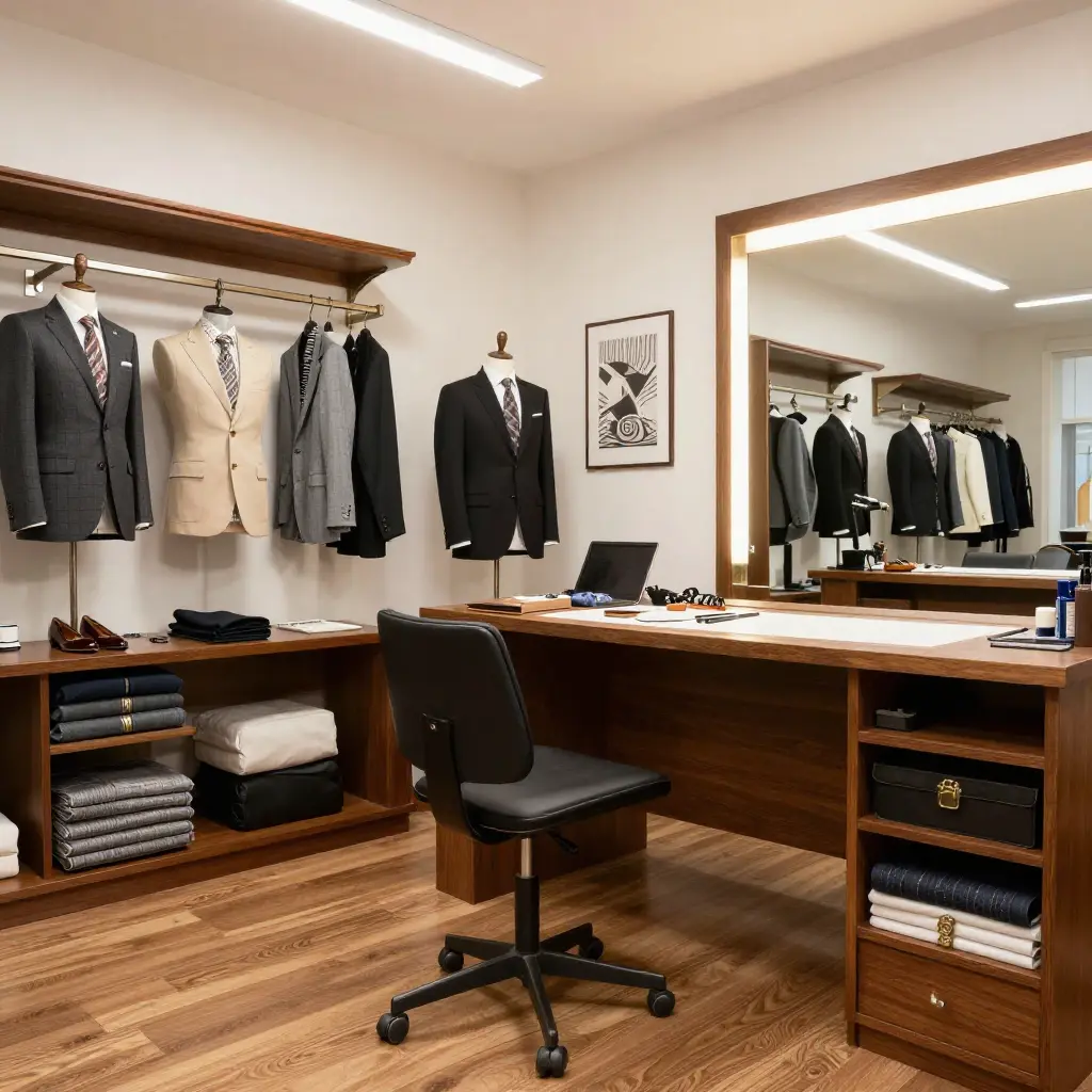 Professional tailoring studio interior